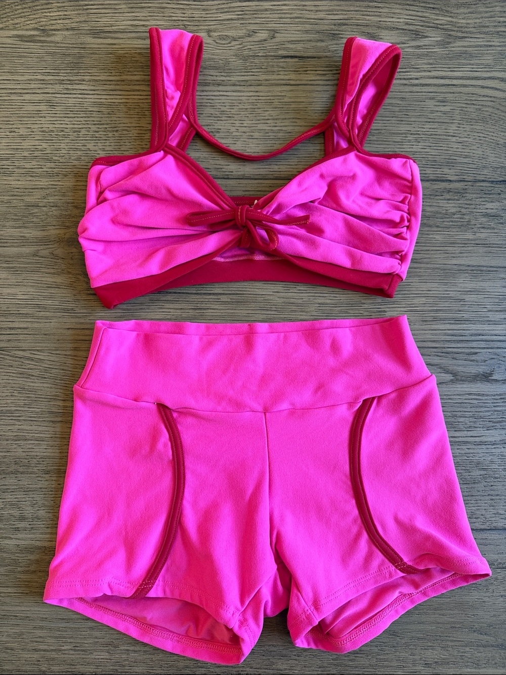 Girls Hot Pink Dance Two-Piece Costume Set